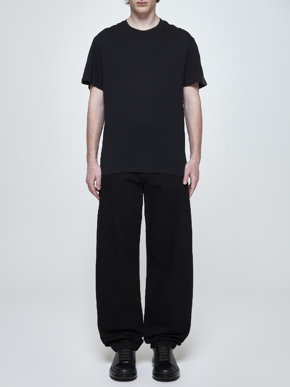 ALEXANDER MCQUEEN T-shirt in cotone con logo-tape Presa