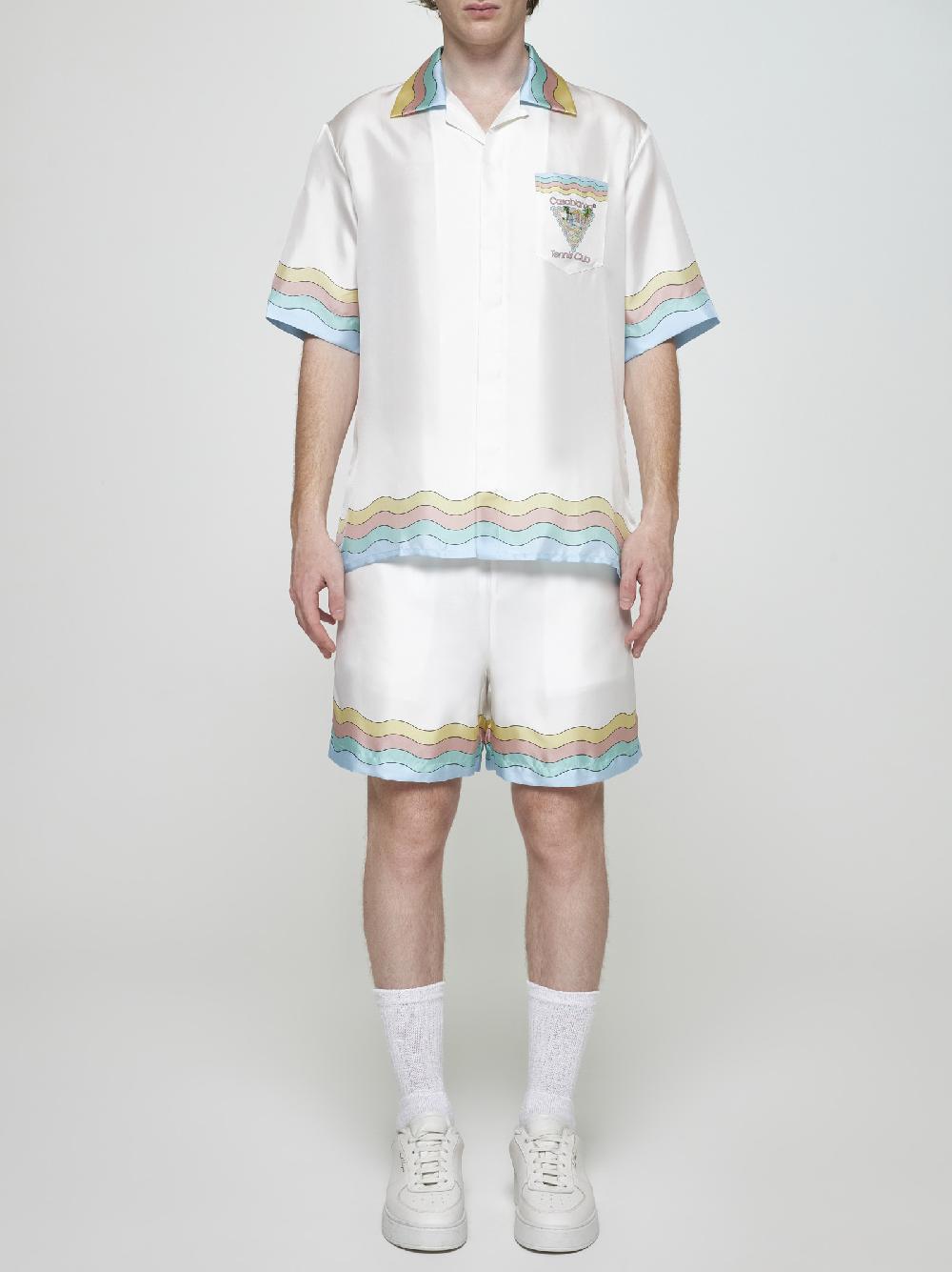 CASABLANCA Shorts Maison de Reve in seta Offerta