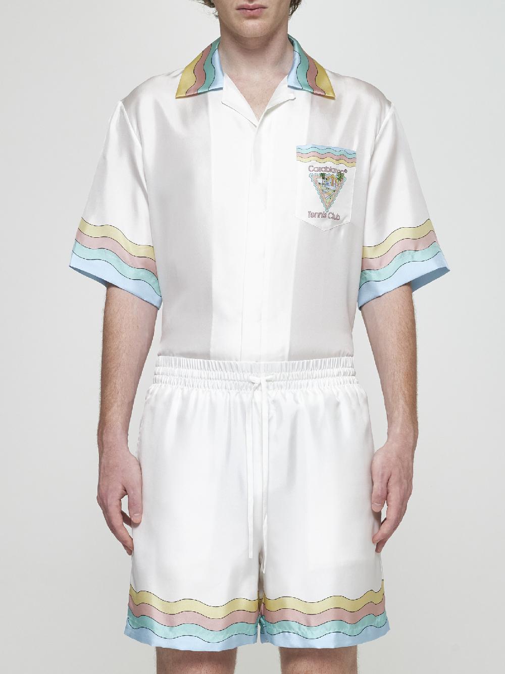 CASABLANCA Shorts Maison de Reve in seta Offerta