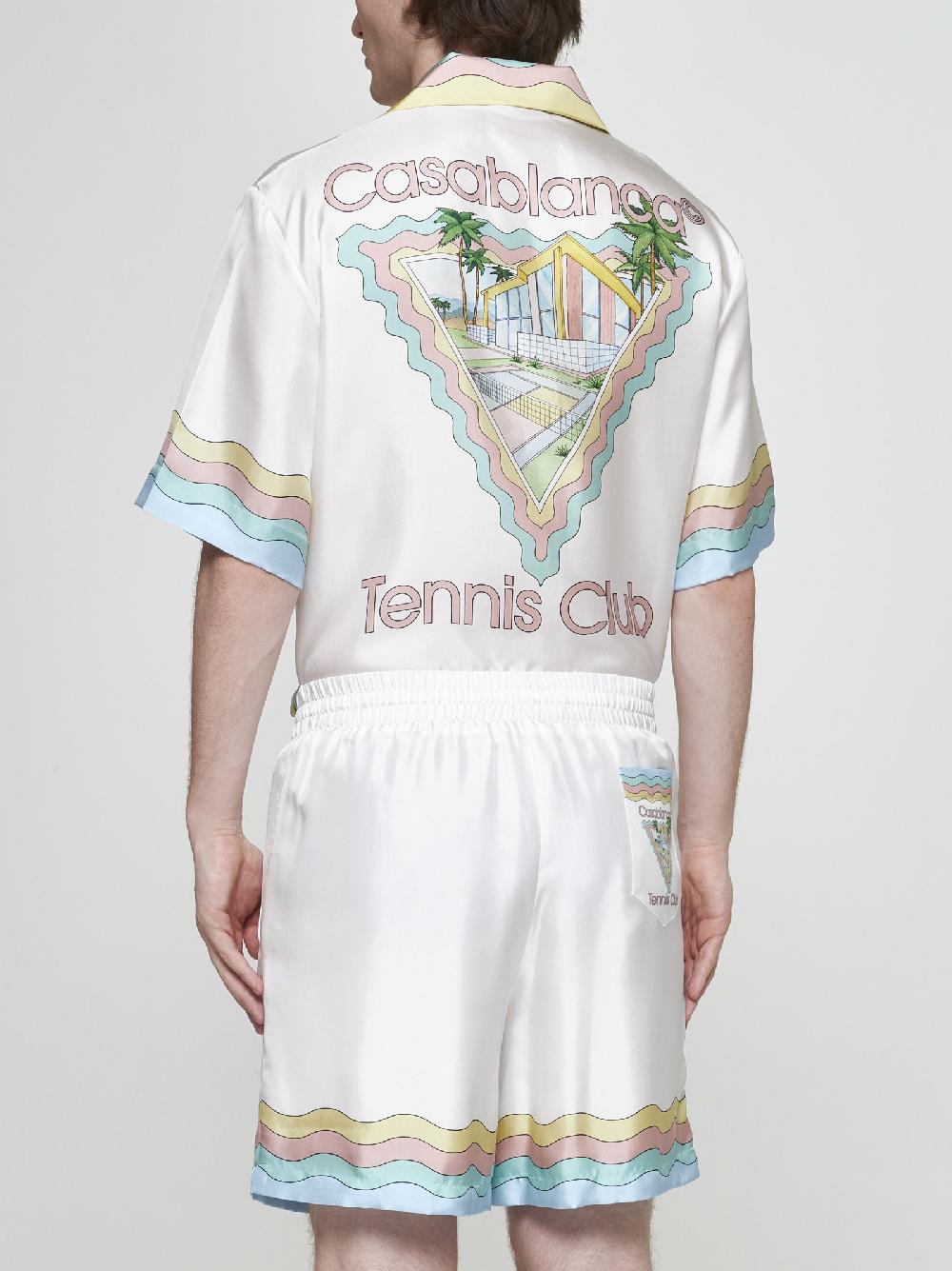CASABLANCA Shorts Maison de Reve in seta Offerta