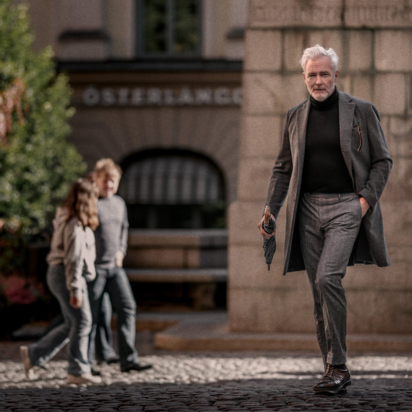 Rota Winter Grey herringbone flannel trousers Convenienza