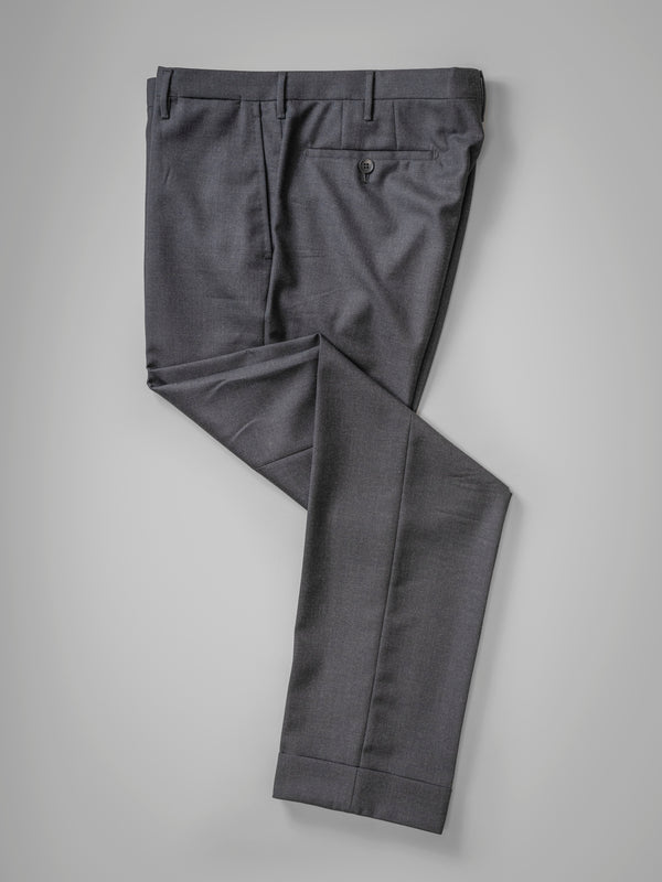Rota Winter Dark grey pair of regular fit worsted wool trousers Saldi Di Fabbrica