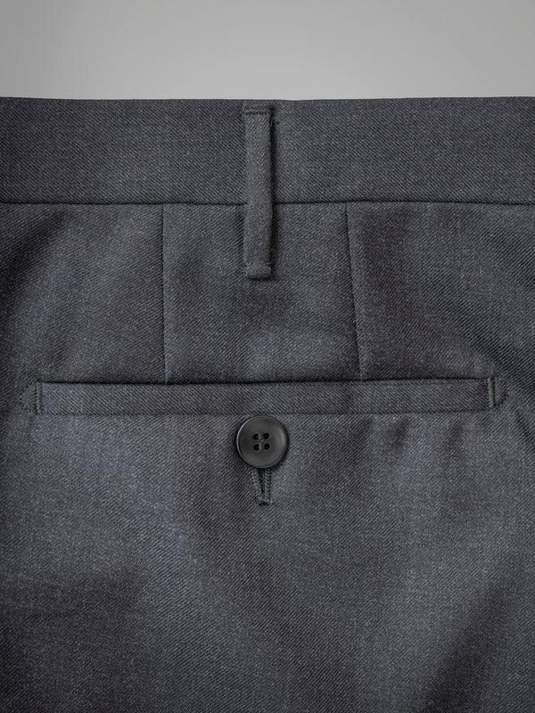 Rota Winter Dark grey pair of regular fit worsted wool trousers Saldi Di Fabbrica