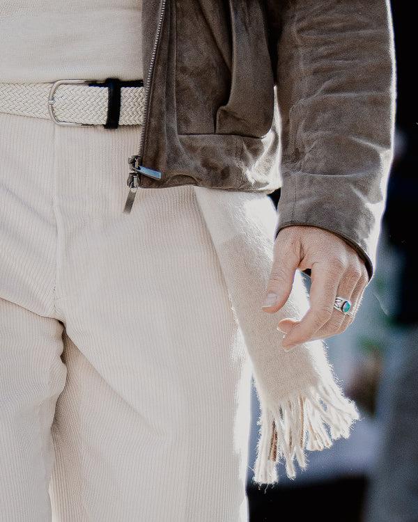 Rota Winter Off white corduroy big wale trousers Sconto