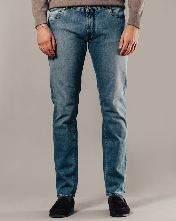 Rota Sport Four Seasons Light blue denim cotton 5 pockets trousers Qualità