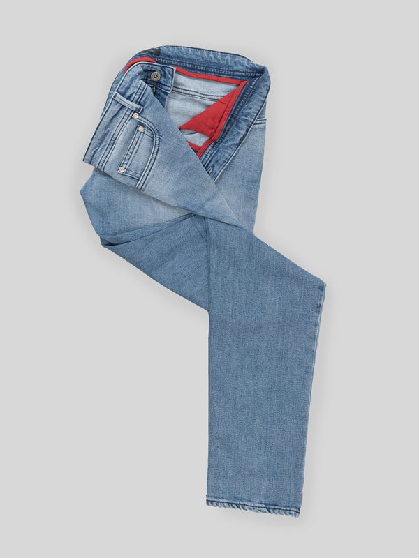 Rota Sport Four Seasons Light blue denim cotton 5 pockets trousers Qualità