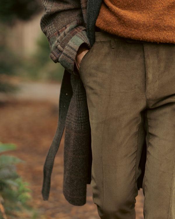 Rota Winter Green corduroy medium wale trousers Promozione Limitata