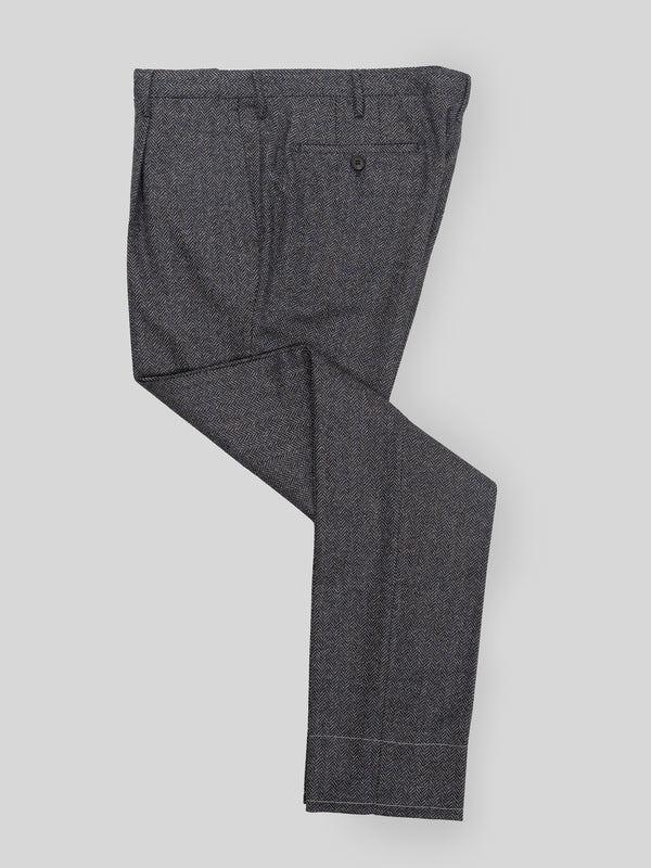 Rota Winter Light blue herringbone wool cashmere trousers Solo un giorno rimasto