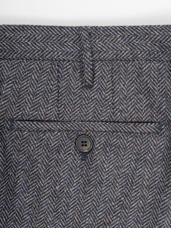 Rota Winter Light blue herringbone wool cashmere trousers Solo un giorno rimasto
