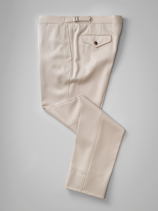 Rota Winter Light beige pair of regular fit cavalry twill wool trousers Enormi sconti