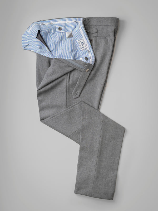 Rota Winter Light grey pair of regular fit fourply wool trousers In vendita