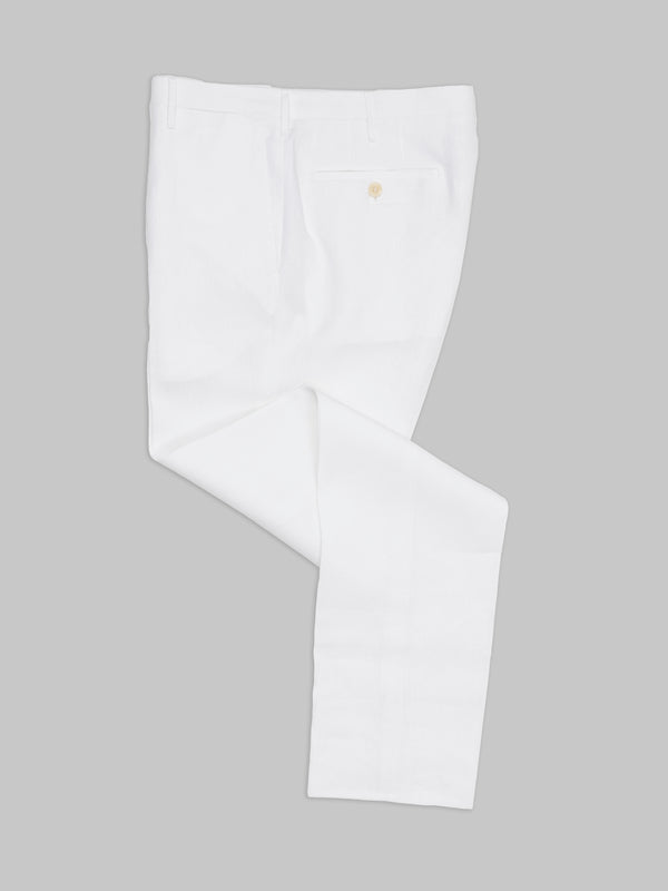 Rota Summer White pair of regular fit linen trousers Qualità
