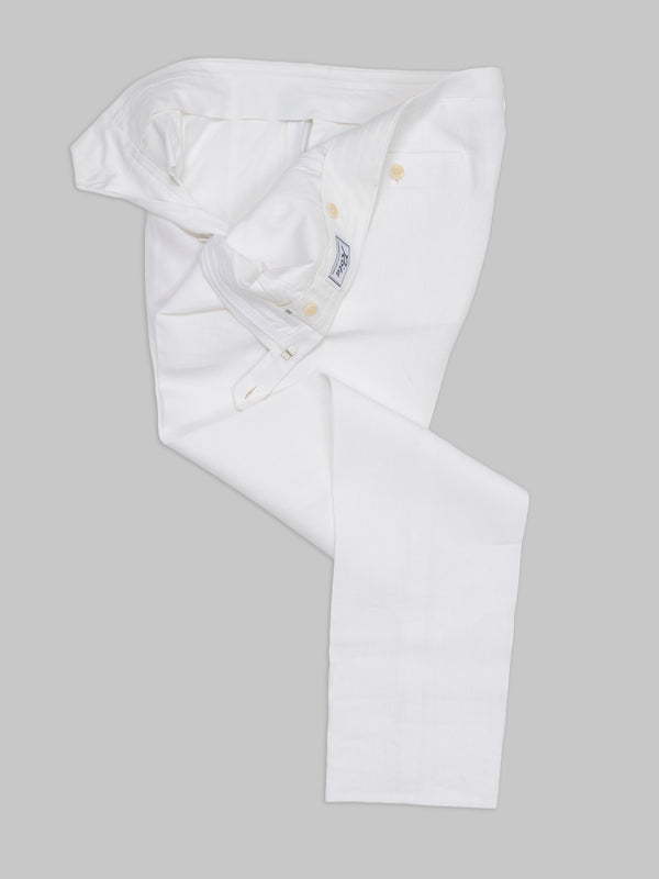 Rota Summer White pair of regular fit linen trousers Qualità
