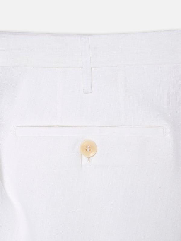 Rota Summer White pair of regular fit linen trousers Qualità