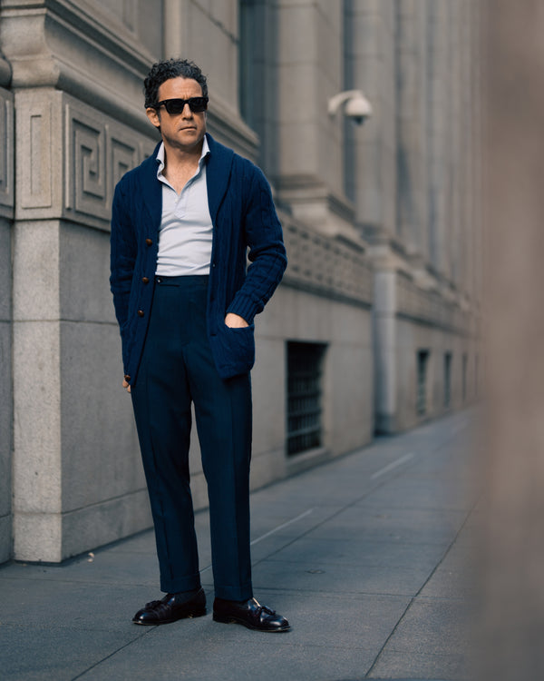 Rota Summer Roma dark blue wool trouser Prezzo Ridotto