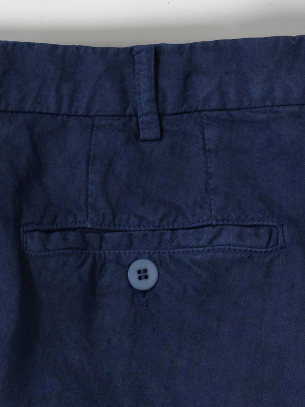 Rota Sport Summer Blue linen sport trousers 1 pleat Economico