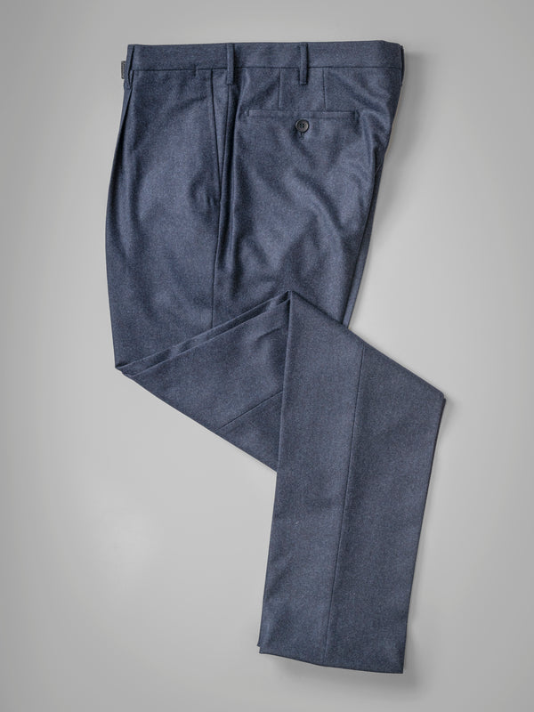 Rota Winter Dark blue pair of regular fit wool flannel trousers Vendita Calda