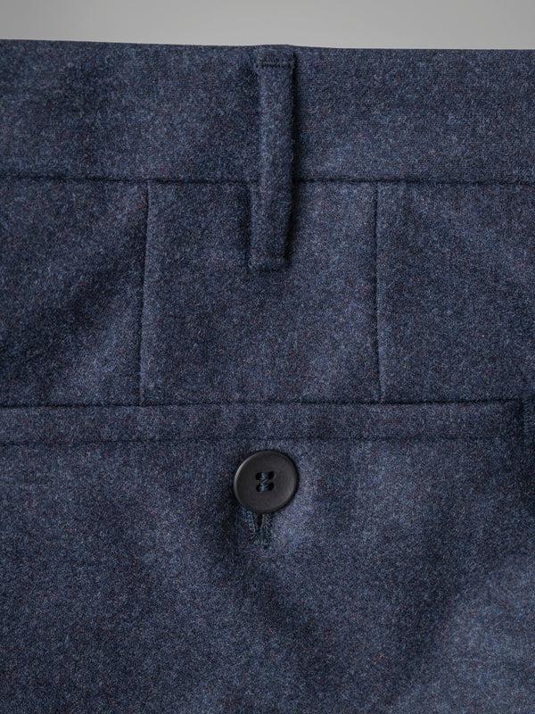 Rota Winter Dark blue pair of regular fit wool flannel trousers Vendita Calda