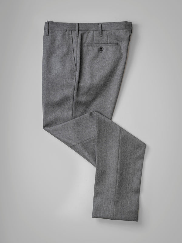 Rota Winter Dark grey pair of regular fit covert wool trousers Vendita Economica