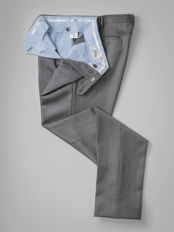 Rota Winter Dark grey pair of regular fit covert wool trousers Vendita Economica