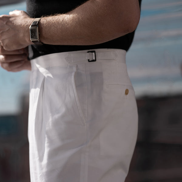 Rota Summer white supima cotton trousers Sconto di tempo limitato