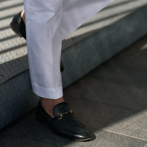 Rota Summer white supima cotton trousers Sconto di tempo limitato