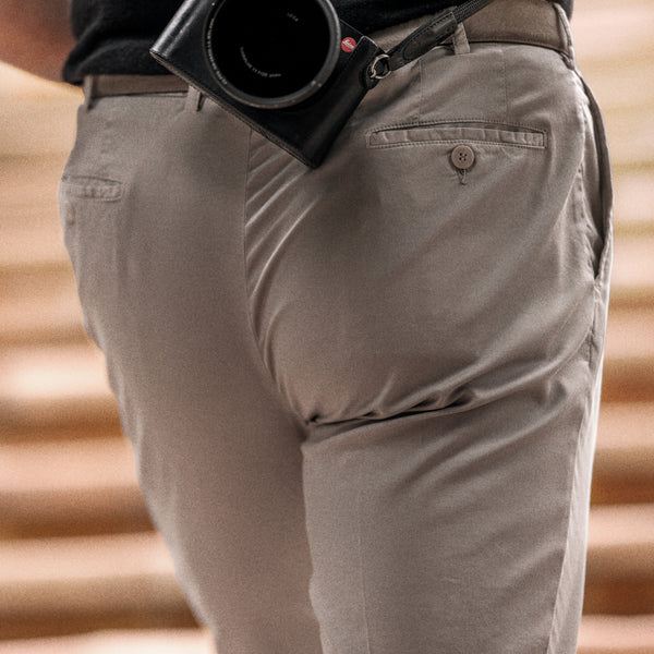 Rota Sport Summer Beige cotton supima sport trousers 1 pleat Negozio online di fabbrica