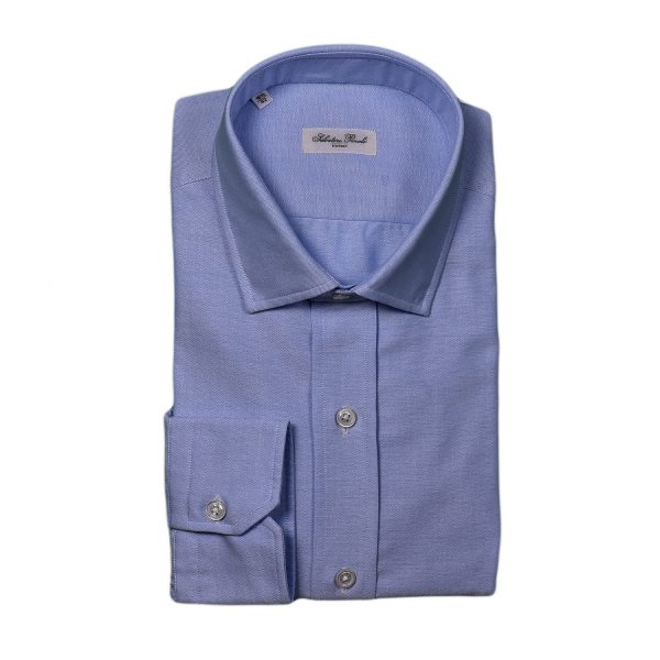 Salvatore Piccolo Camicia Oxford blu Vendite Flash