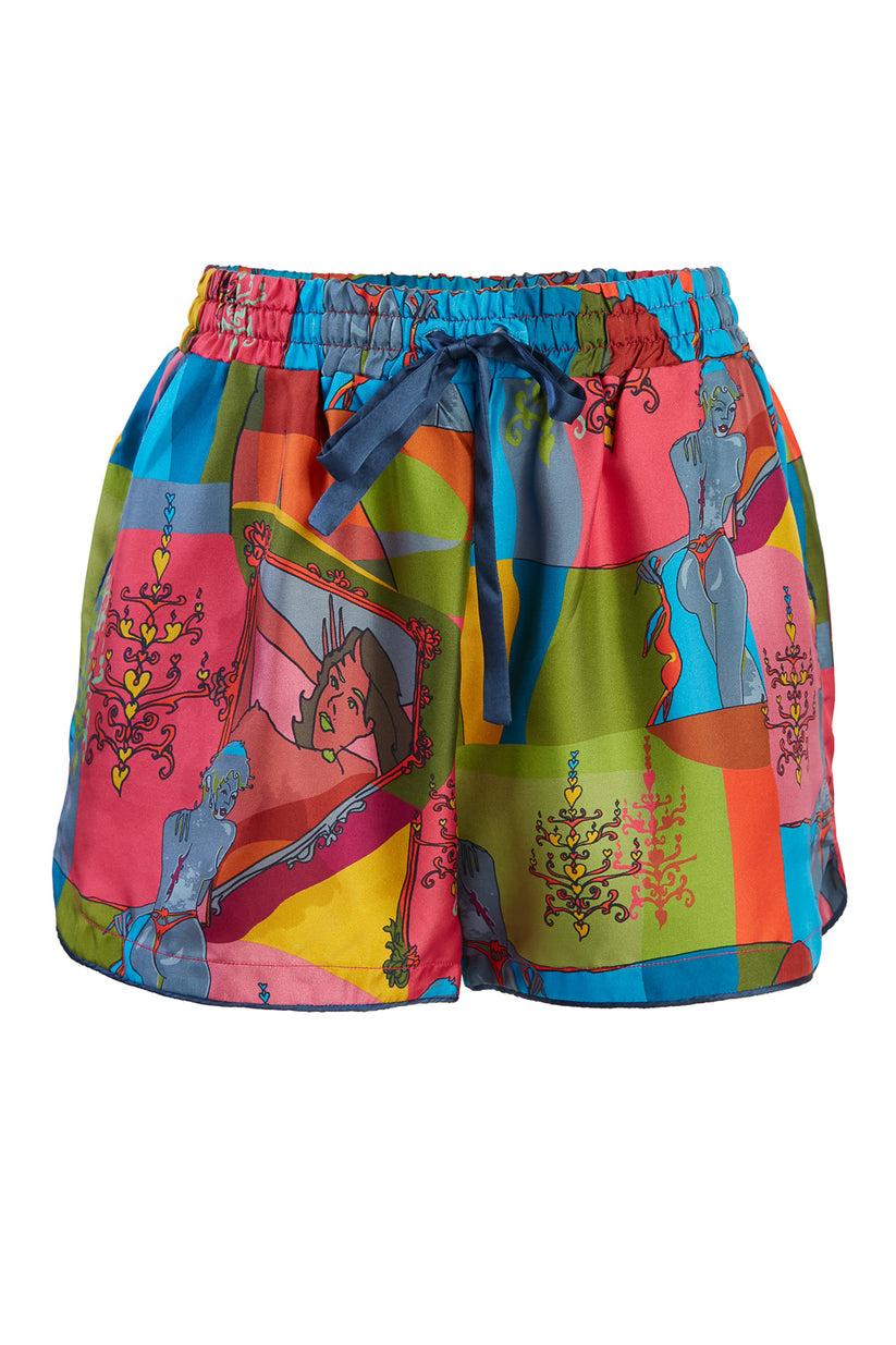 Sans Tabù Pantaloncini corti pura seta “Specchio delle mie brame” - Dark Rose Offerta Anniversario