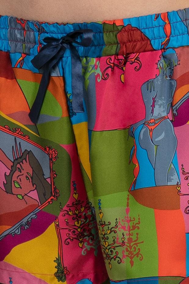 Sans Tabù Pantaloncini corti pura seta “Specchio delle mie brame” - Dark Rose Offerta Anniversario