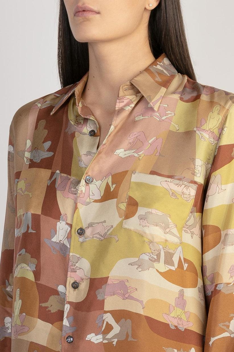 Sans Tabù Camicia in pura seta a maniche lunghe “L’amore” - Twilight Fino al 65% di sconto