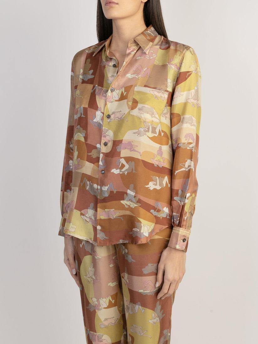 Sans Tabù Camicia in pura seta a maniche lunghe “L’amore” - Twilight Fino al 65% di sconto