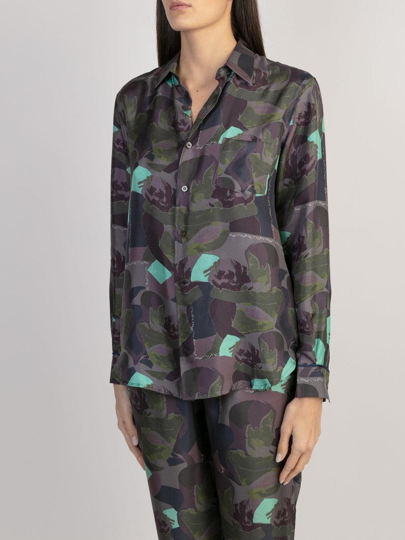 Sans Tabù Camicia in pura seta a maniche lunghe “Pillow Talk” – Dusk Affare Del Giorno