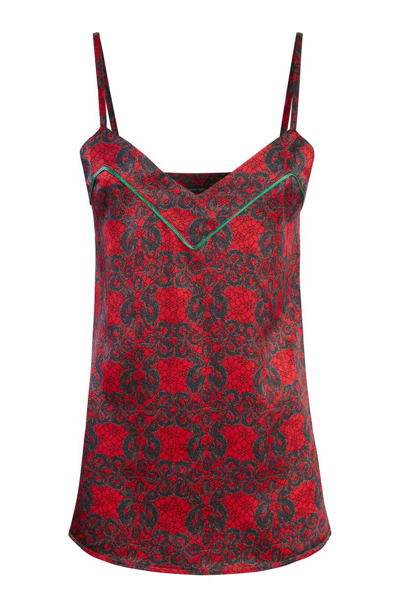 Sans Tabù Top spallino sottile pura seta “Enlace” - Lipstick Prezzo Ridotto