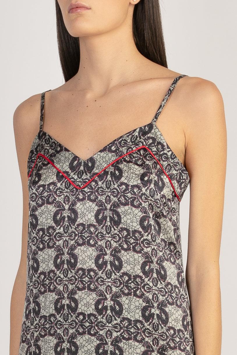 Sans Tabù Top spallino sottile pura seta “Enlace” - Pearl Sottocosto