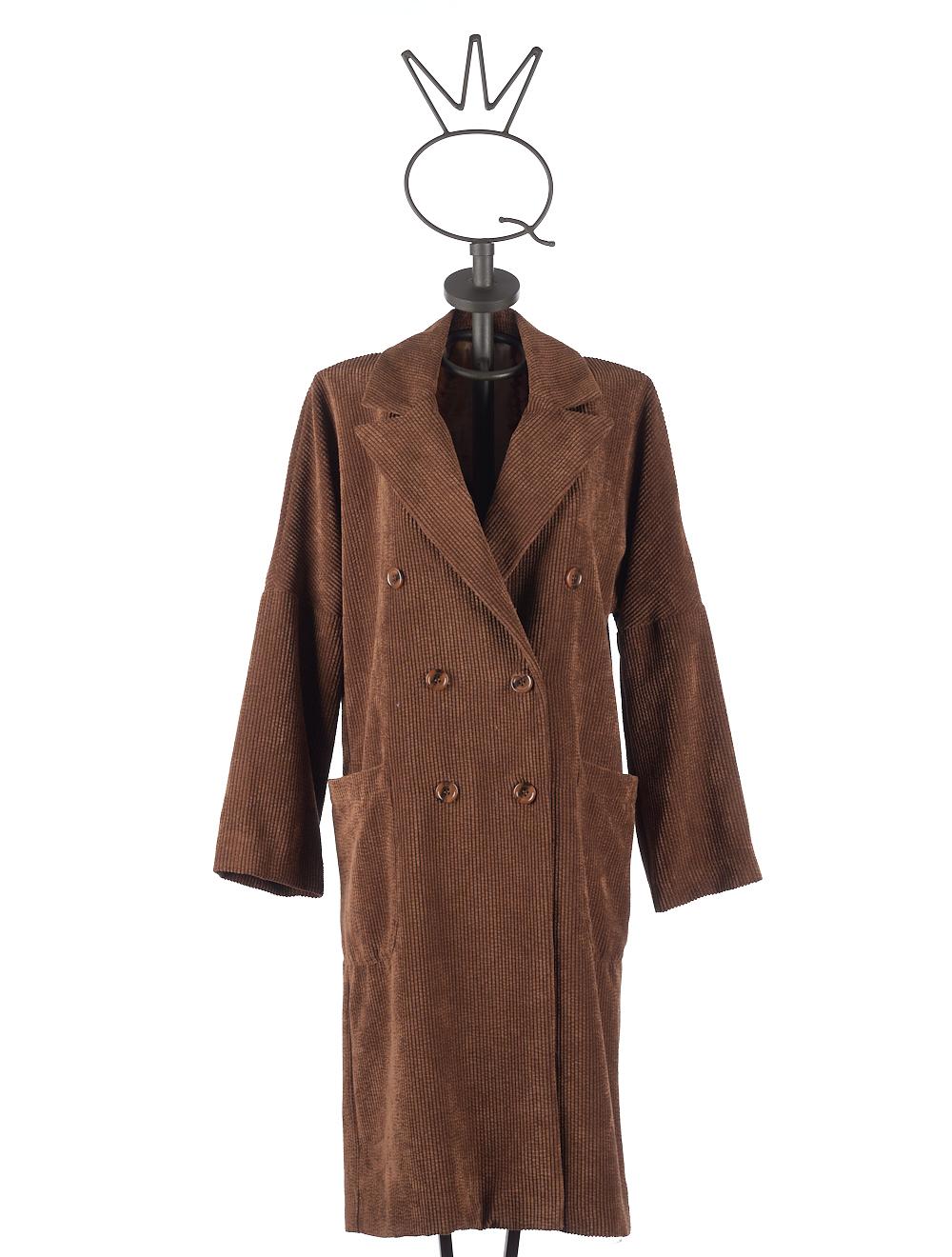 Save The Queen Cappotto marrone di velluto a coste Nuova