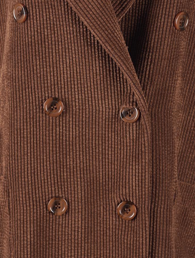 Save The Queen Cappotto marrone di velluto a coste Nuova