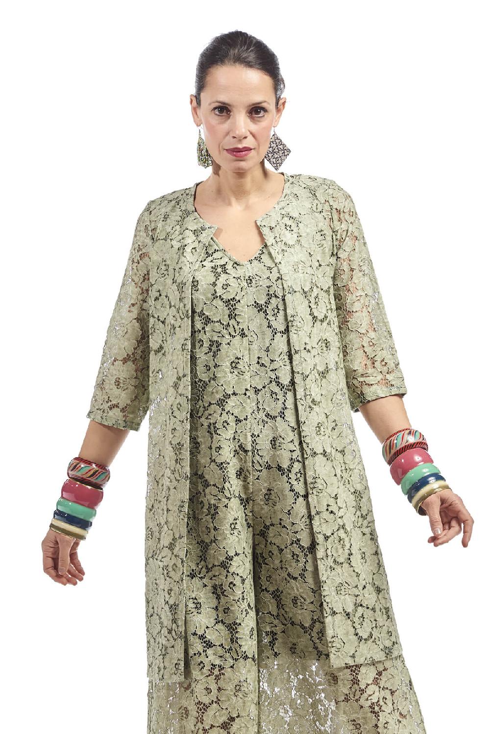 Save The Queen Spolverino in pizzo color verde salvia Shopping online