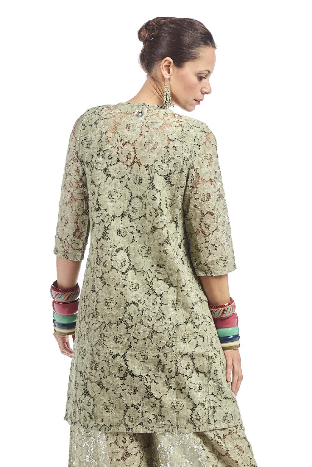 Save The Queen Spolverino in pizzo color verde salvia Shopping online