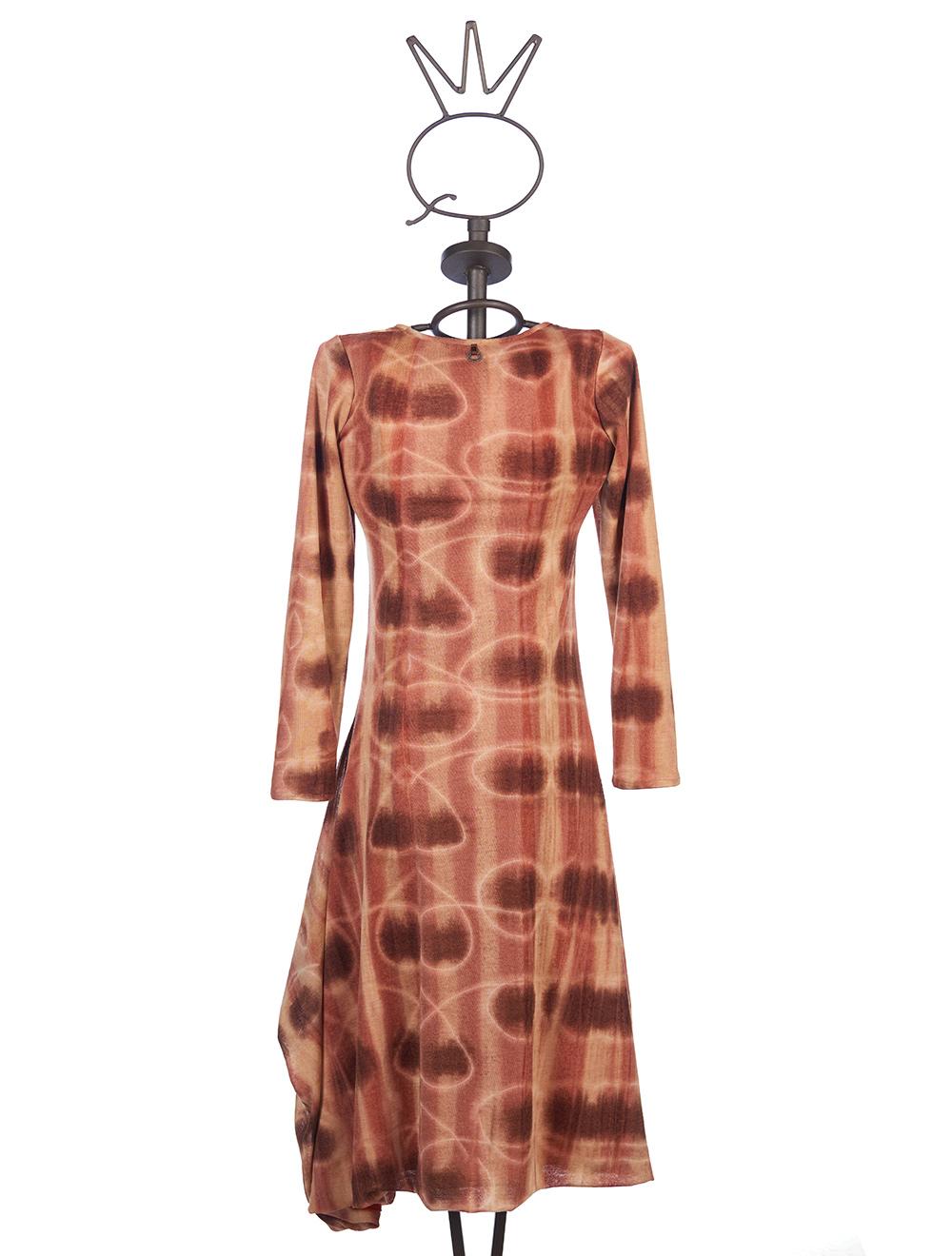Save The Queen Vestito longuette in jersey di lana con stampa tie dye Promozione temporanea