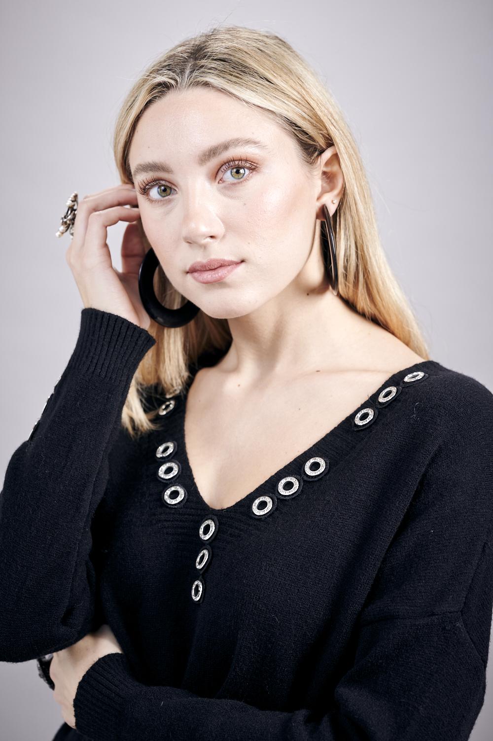 Save The Queen Abito in tricot nero Super sconto