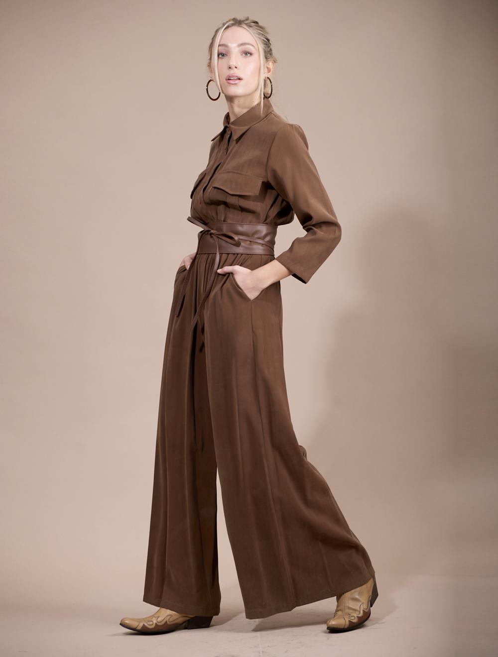 Save The Queen Tuta marrone con cintura In vendita