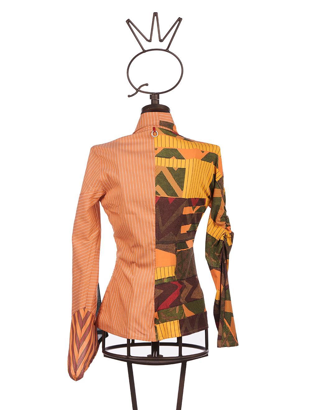 Save The Queen Camicia in tessuto a righe e jersey stampato con ricamo Affare Del Giorno