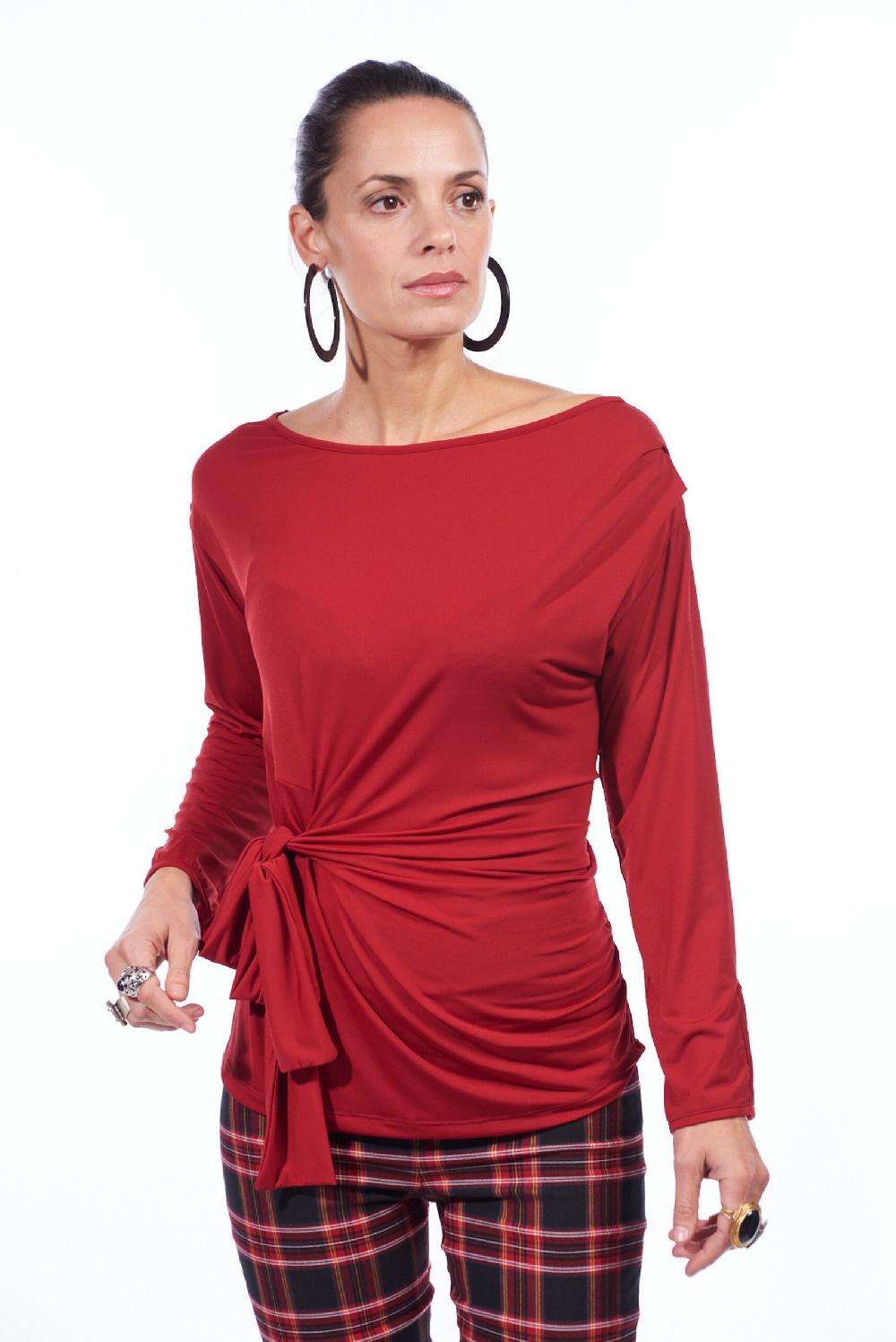 Save The Queen t-shirt in jersey rosso cardinale Online