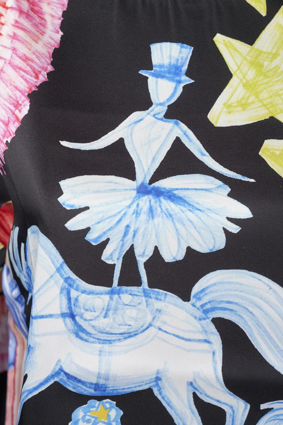 Save The Queen Blusa in raso con stampa dedicata al Circo Offerte