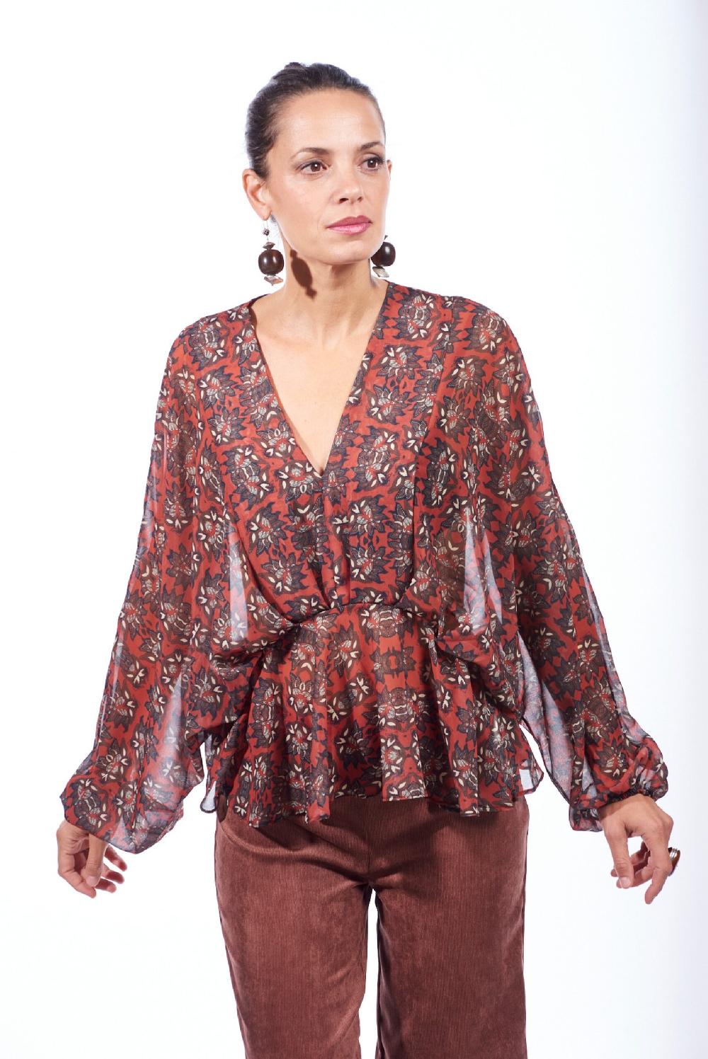 Save The Queen blusa con stampa floreale Vendita Calda