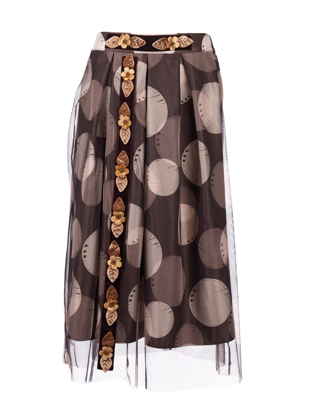 Save The Queen Gonna midi a pois marrone e beige Offerta migliore