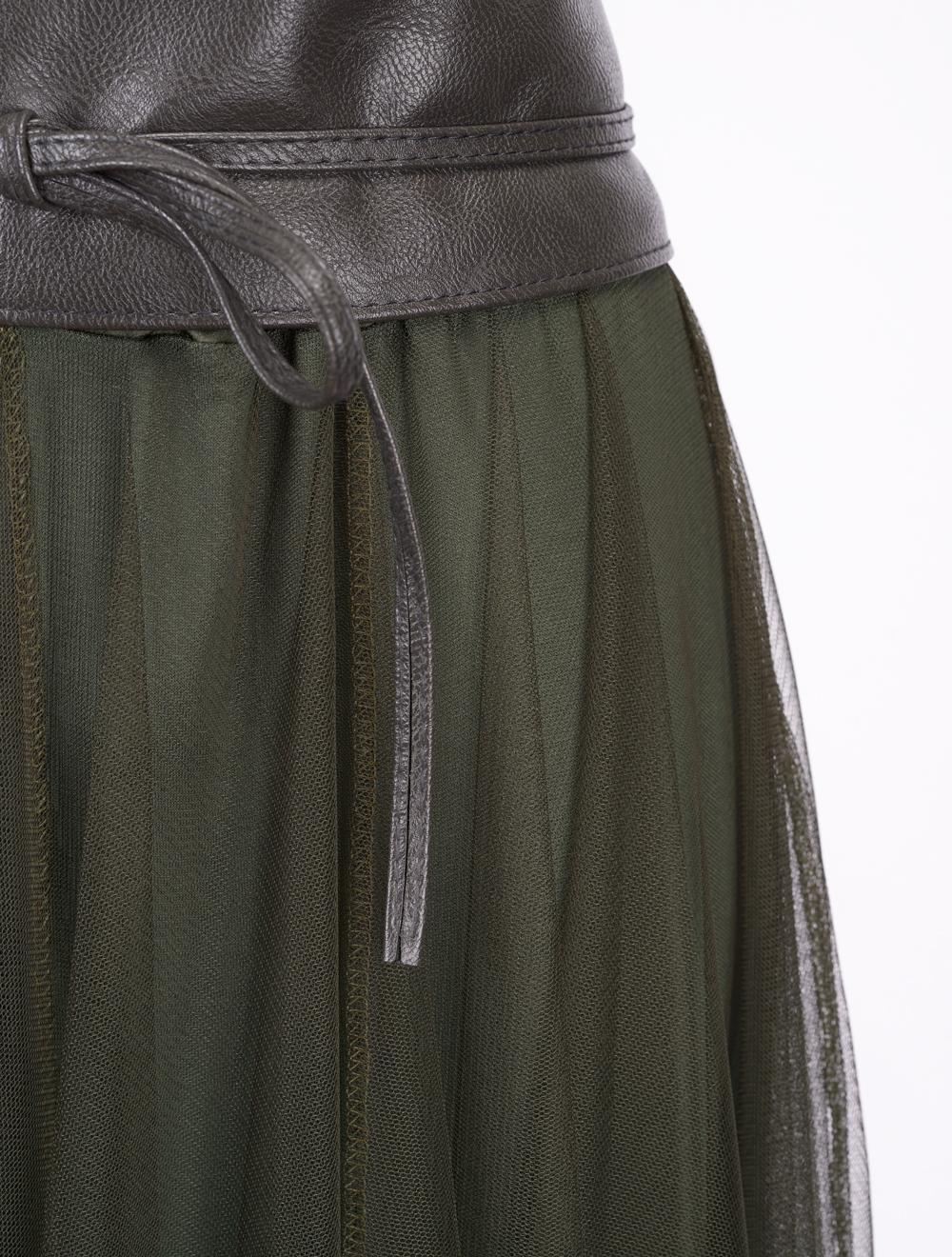 Save The Queen Gonna lunga in tulle verde militare Lightning offer
