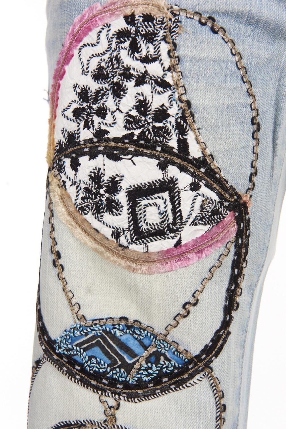 Save The Queen jeans ricamati Offerte stagionali