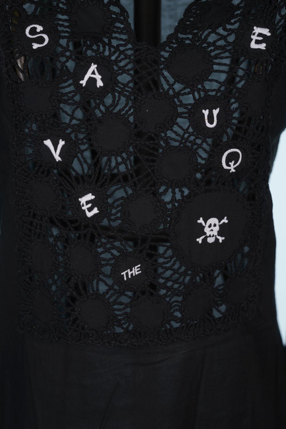 Save The Queen Camicia lunga in cotone Vendita Calda